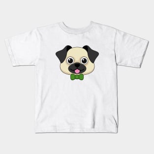 Cute Happy Pug Dog with Papillon Kids T-Shirt